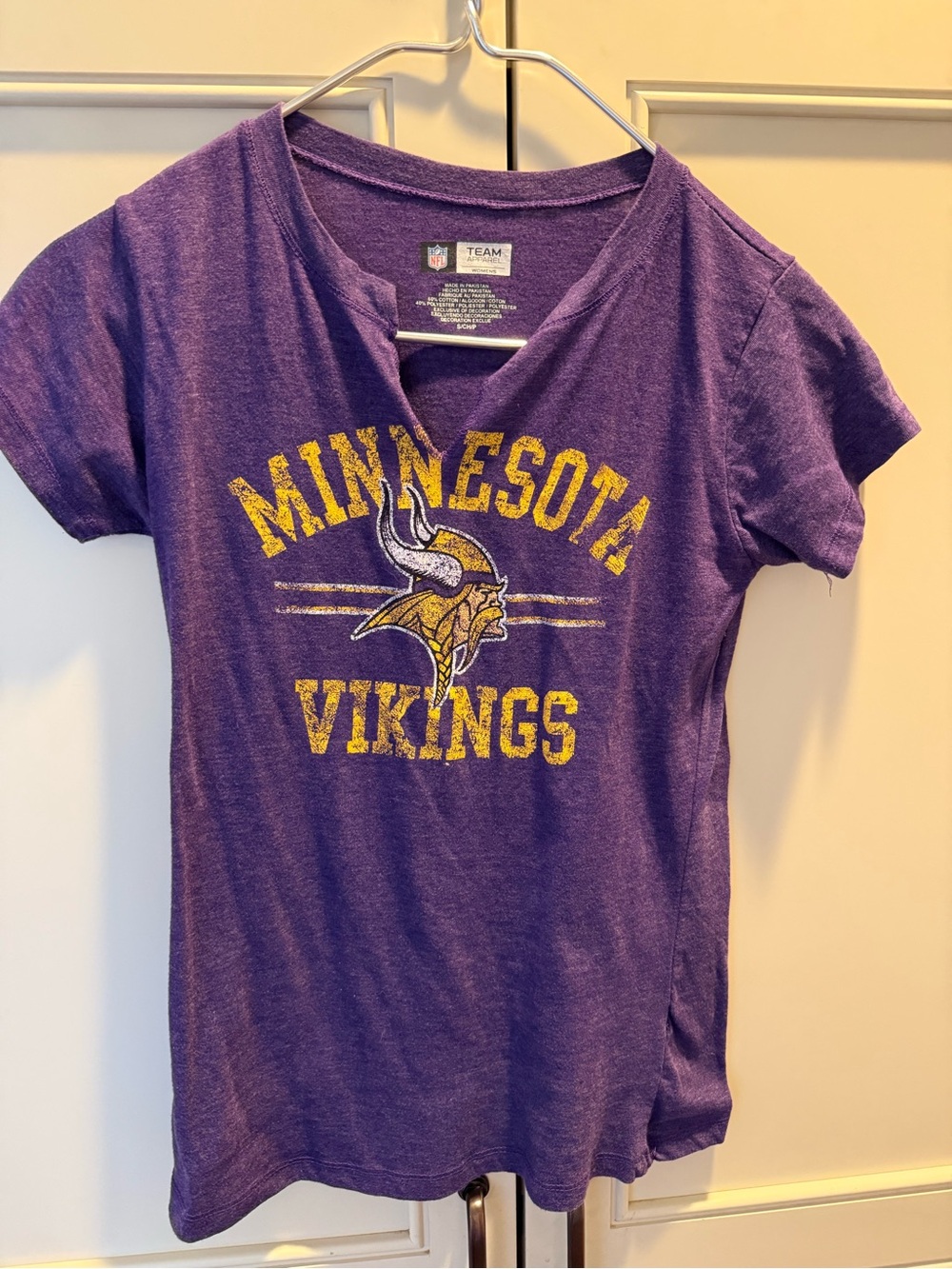 Team Apparel Purple Minnesota Vikings Short Sleeve Tee with Yellow Logo